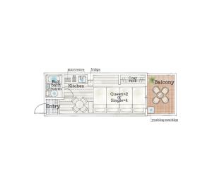 大阪市にあるルミエール天満のアウトポストスタジオのフロアプラン