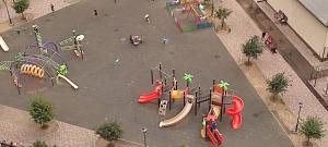 an aerial view of a playground with slides at Апартаменты в ЖК " 30я Жемчужина KADORR" in Liski