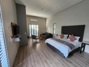 约翰内斯堡The Wantage Suites的一间带大床和电视的卧室