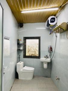 a bathroom with a toilet and a sink at Sapawine Homestay in Sa Pa