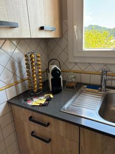 Kuchyňa alebo kuchynka v ubytovaní Appartement - les jardins de Cybèle - Gréoux-Les-Bains