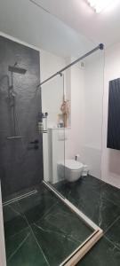 a bathroom with a shower and a tub and a toilet at Residence Sole 5 by Wave - Apartament luxury 60mp cu terasa si vedere la mare, acces direct pe plaja OhiOhi Beach- Mamaia Nord - Restaurant, Parcare gratuita in Mamaia Sat/Năvodari +57 photos