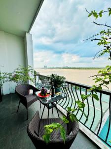 Balkón nebo terasa v ubytování Sunrise Hanoi Hotel