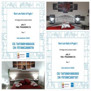 a flyer for a hotel room with a bed at SHORT LETS Radici di Puglia in Fragagnano