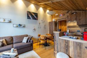 Kuchyň nebo kuchyňský kout v ubytování Appartement La Clusaz, Les Fiaux 4 personnes