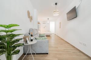 a living room with a couch and a plant at VisitVal Flats 3 in Valencia