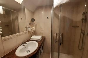 un baño con lavabo y ducha en Loft Apartment Old Town - G47, en Cracovia 16 fotos más