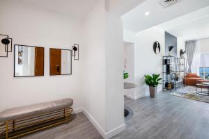 A seating area at Sleek nordic style seaview condo