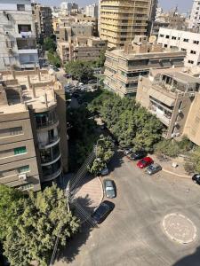 an aerial view of a street in a city at Charming apartment In Heliopolis in Cairo
