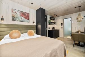Ένα ή περισσότερα κρεβάτια σε δωμάτιο στο Heathland Lodge