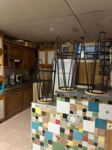 Kuchyň nebo kuchyňský kout v ubytování Maison dans une grange