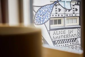 a close up of a sticker of a building at Andaz Amsterdam, Prinsengracht, By Hyatt in Amsterdam
