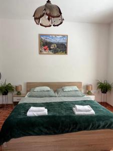 Postel nebo postele na pokoji v ubytování Hřensko 27 Apartmány