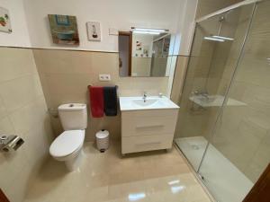 ベガ・デ・サン・マテオにあるCasa de la Plaza San Mateoのトイレ、洗面台、シャワー付きのバスルーム +26枚の写真