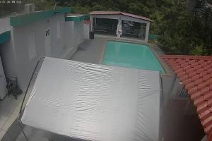an overhead view of a swimming pool on a building at Casa CAMPO Privada Con Piscina in Barceloneta