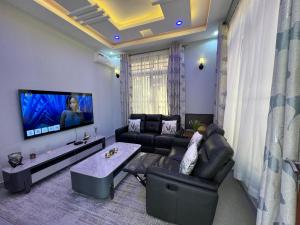Televisyen dan/atau pusat hiburan di Acadia Apartment Dodoma +54 gambar