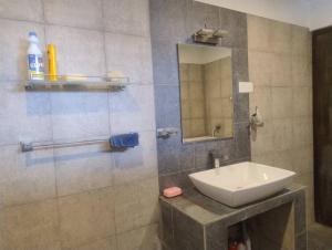 a bathroom with a sink and a mirror at Sousa Residence in Bambalapitiya