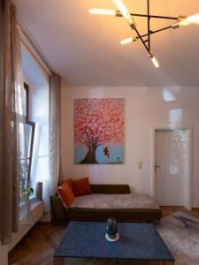 Postel nebo postele na pokoji v ubytování Ferienwohnung Enjoy Gӧrlitz - Parkplatz