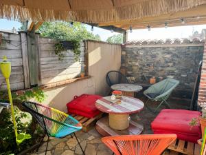 Χώρος καθιστικού στο Escapade Authentique Charme de la Pierre