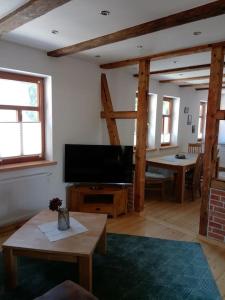 TV a/nebo společenská místnost v ubytování Ferienwohnung Gisela 80qm