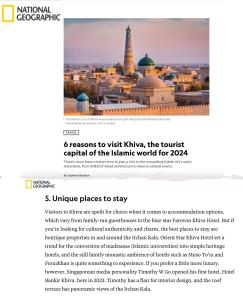 a page of a website with a picture of a city at Hotel Bankir Khiva in Khiva