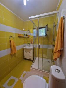 Bilik mandi di Apartament Red & Yellow