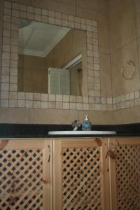 La salle de bains est pourvue d'un lavabo et d'un miroir. dans l'établissement Keurbooms River Lodge 1115, à Plettenberg Bay