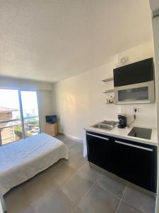 Η κουζίνα ή μικρή κουζίνα στο Studio Monaco central - wifi