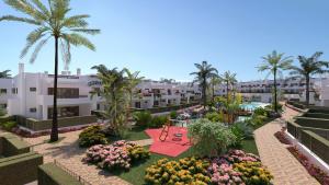 an aerial view of a resort with a garden at Casa Cléoli, Mar de Pulpí, Las Amapolas in El Pozo del Esparto +1 photo