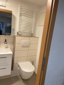 Ένα μπάνιο στο Ferienwohnung Roggenbach - Studio mit Gartenblick