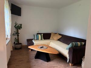 辛特湖Ferienwohnung Langfeld的带沙发和桌子的客厅