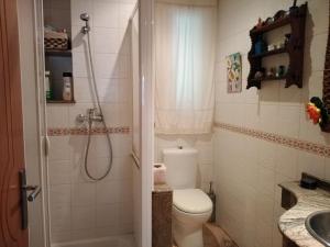 a bathroom with a shower and a toilet and a sink at Paradise in Vigo in Vigo