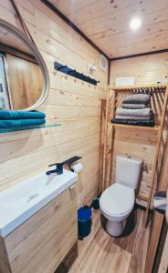 a bathroom with a toilet and a sink at Le Jardin d'Emilie TINY in Menetou-Râtel