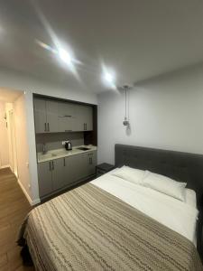 una camera da letto con un letto e un lavandino di Alliance Palace By Marriott a Batumi Altre 20 foto