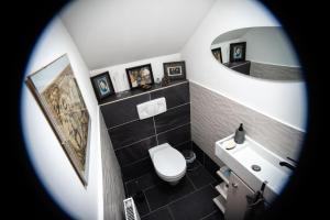 A bathroom at Treehouse apartment