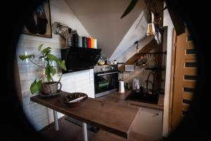A kitchen or kitchenette at Treehouse apartment