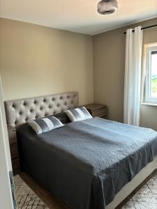 a bedroom with a large bed and a window at Villa Panorama Rakitno in Posušje