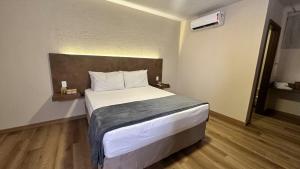 a bedroom with a large bed in a room at Cerrado Plaza Hotel in Ribas do Rio Pardo