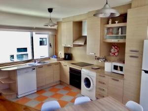 a kitchen with a washer and a sink and a dishwasher at Da Cañota, Hío-Aldán 200 m playa in Aldán +24 photos