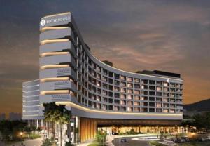 a rendering of a hotel with a building at Lotte Hotels & Resorts Gimhae in Gimhae