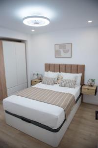 a bedroom with a large bed in a room at La Deliciana in Zaragoza
