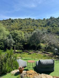 a garden with a couch and a table at Casas Rio Verde in Cheleiros