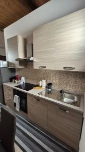 une cuisine avec un évier et un plan de travail dans l'établissement Corte Malpensa, à Somma Lombardo 7 autres photos