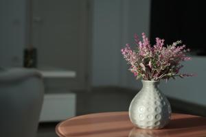 Mirandis Apartments - Modern Stays with Free Parking near Coresi Mall的休息区