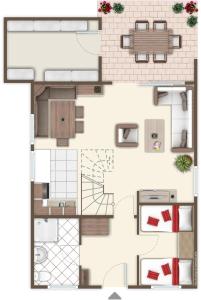 a floor plan of a house at Ferienhaus Vogelsand 08 in Dorum-Neufeld