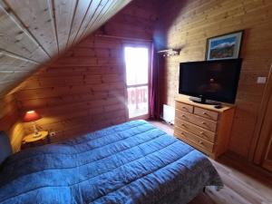 TV a/nebo společenská místnost v ubytování Chalet Aiguilles - Grand chalet 8 couchages à Réallon CHALAIG2 MAE-8431
