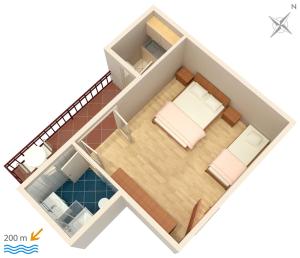 Plán poschodí v ubytovaní Apartments and rooms with parking space Brela, Makarska - 6895