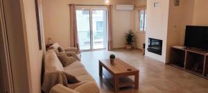TV a/nebo společenská místnost v ubytování Comfortable Apartment Close to the Airport