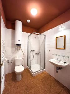 Koupelna v ubytování Pivovarský hotel