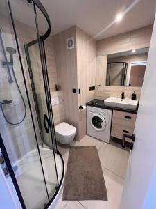 Koupelna v ubytování Apartmán Šumava